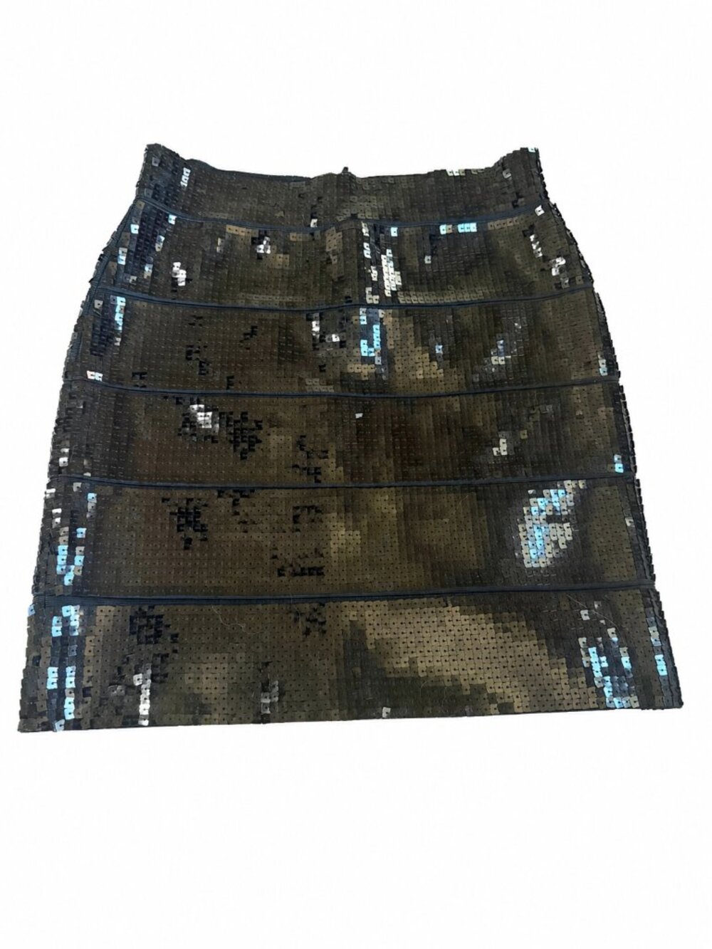 BCBGMAXAZRIA Black Paillette Sequin Pencil Skirt Size M
